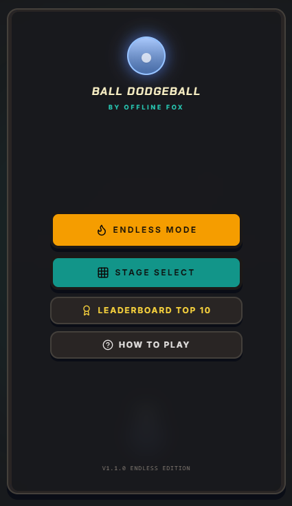 Ball Dodgeball Menu Screenshot
